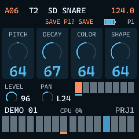 Header showing A06 in orange: a queued pattern